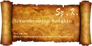 Szkenderovics Katalin névjegykártya